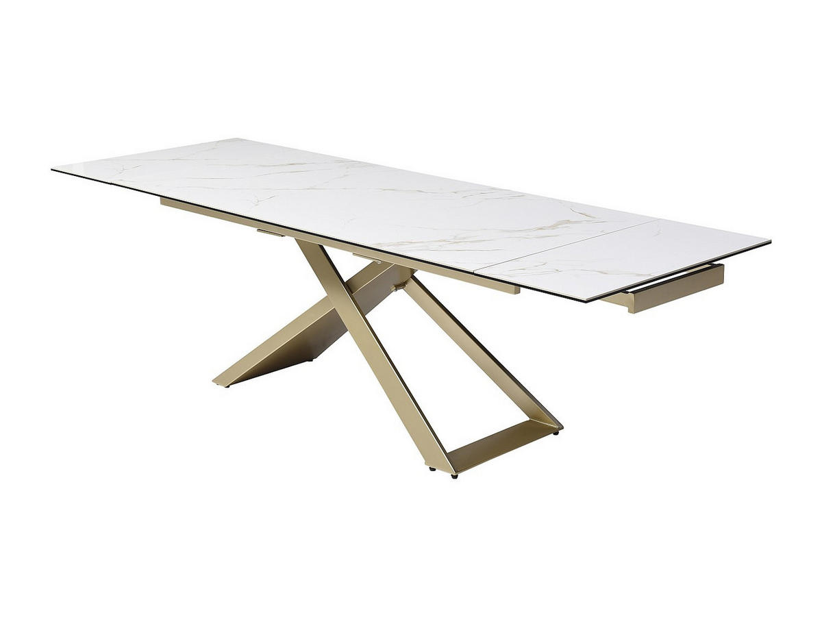 ESSTISCH - 6 Personen, 8 Personen, 10 Personen - glas - weiß Xerena - Weiß, Glas/Keramik (90/220/76cm) - Vente-Unique