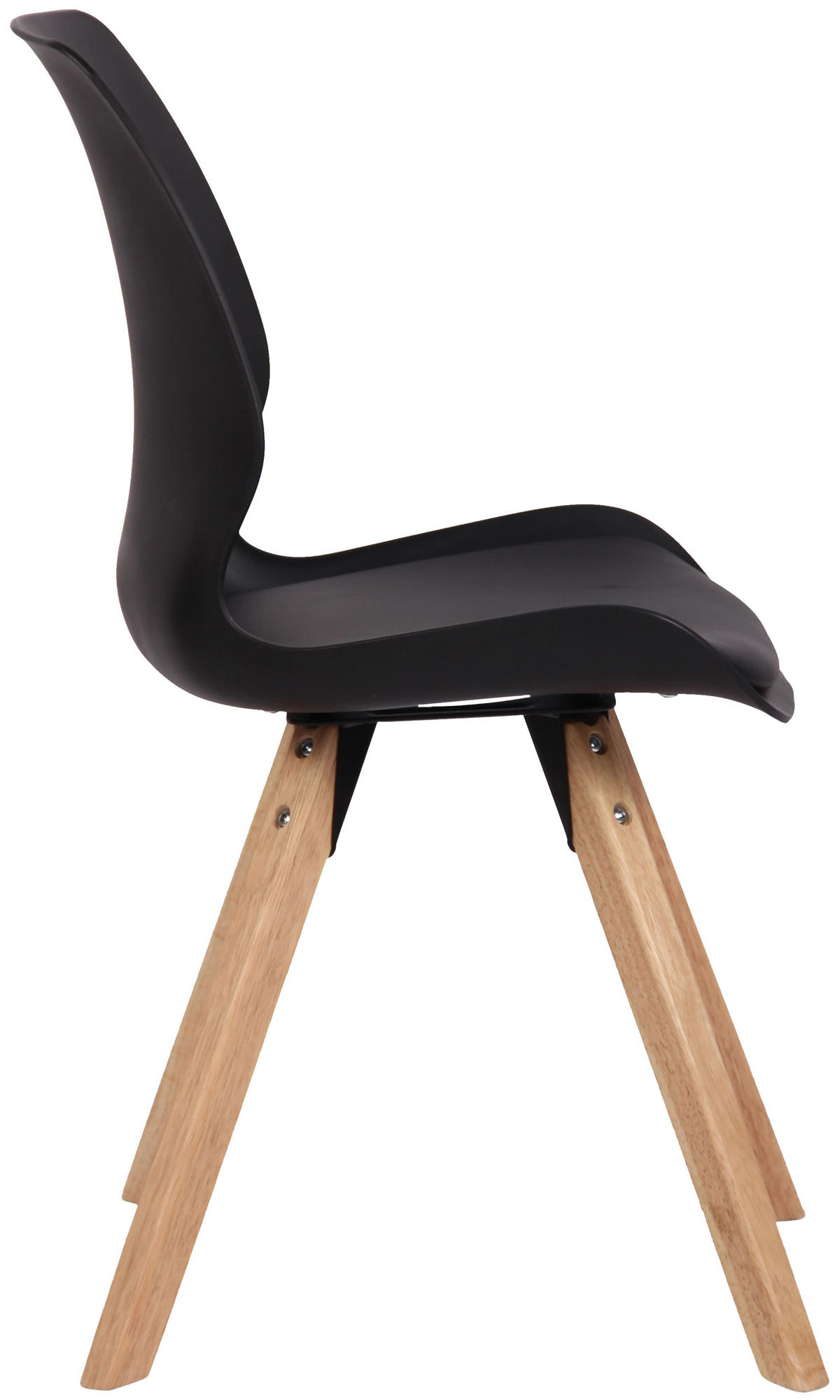 STUHL Kunststoff schwarz - Eukalyptusholzfarben/Schwarz, Holz/Kunststoff (49/87.5/58cm) - CLP