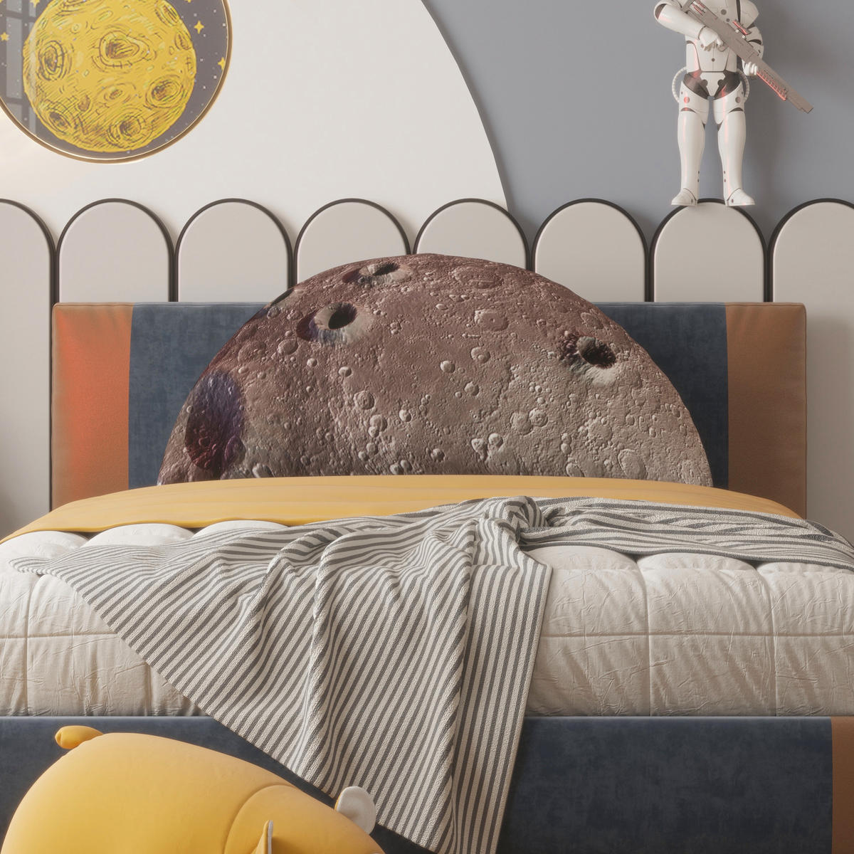 RÜCKENKISSEN passend für Kinderbetten Mond 100cm - Grau, Textil (10/100cm) - Vercart