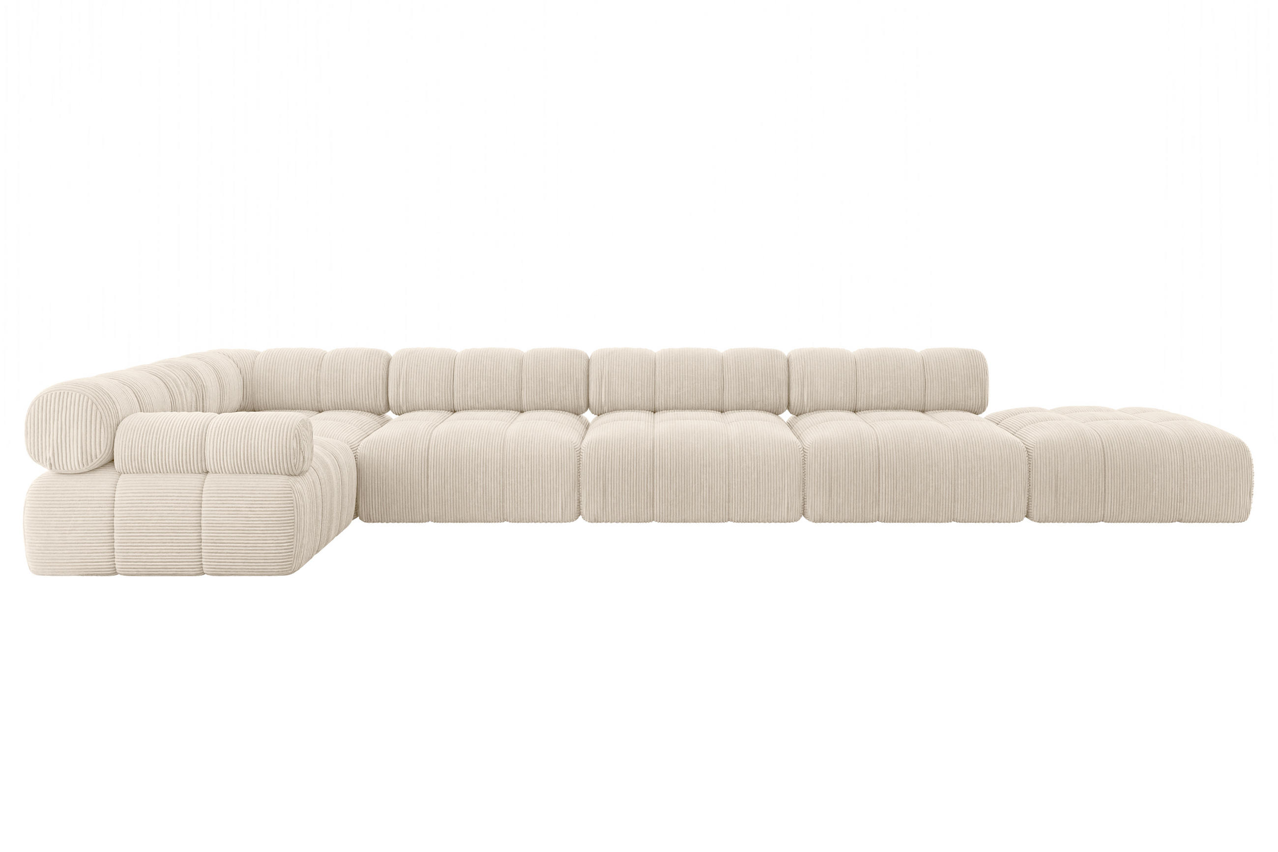 ECKSOFA modulares Sofa Felto-L3 - 475x190x70 cm Beige Cord - Beige, Holzwerkstoff/Textil (475/190cm) - ALTDECOR