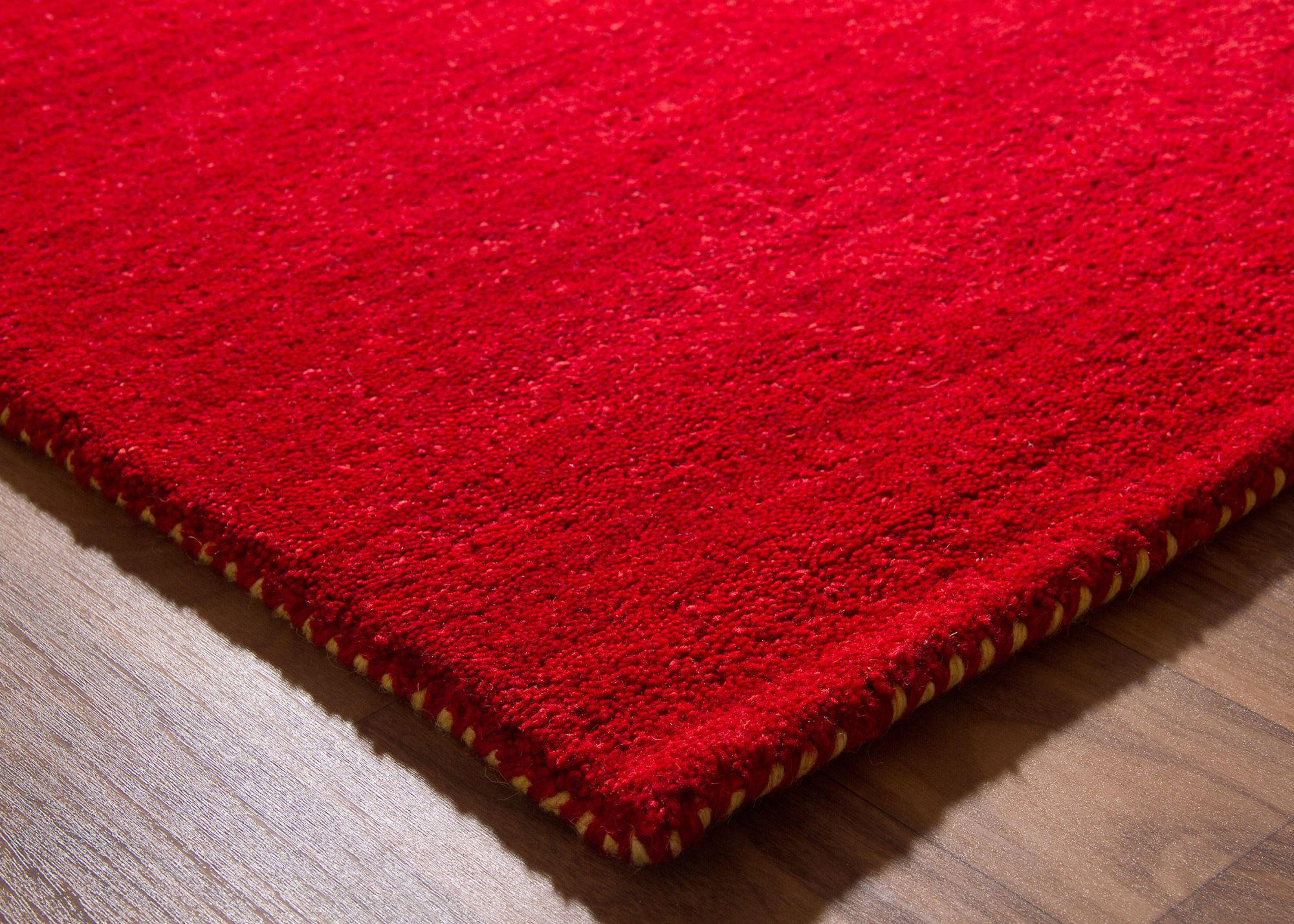Thumbnail - Steffensmeier Wollteppich, Rot, Naturmaterialien, Rechteckig, 240x290 cm, für Fußbodenheizung geeignet, Teppiche & Böden...