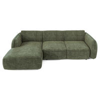 ECKSOFA RECHTS Rastervelours 274cm - Olivgrün, Textil (274/174cm) - Sia Home