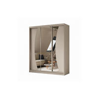 SCHWEBETÜRENSCHRANK Vex 180 cm mit Spiegel, 3-türig, kaschmir - Kaschmir, Kunststoff (180/216/61cm) - Margaret Hadas24