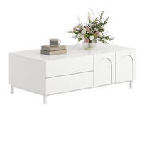 COUCHTISCH Stauraum Rechteckig Bogen Türen Modern - Weiß, Holzwerkstoff (50/100/39.5cm) - FLIEKS
