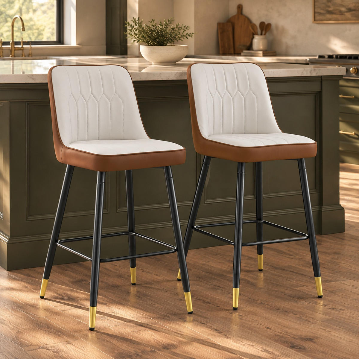 BARHOCKER 2er-Set 100 cm mit Rückenlehne und Fußraste - Grau, Metall (45/100/42cm) - MIVRAY