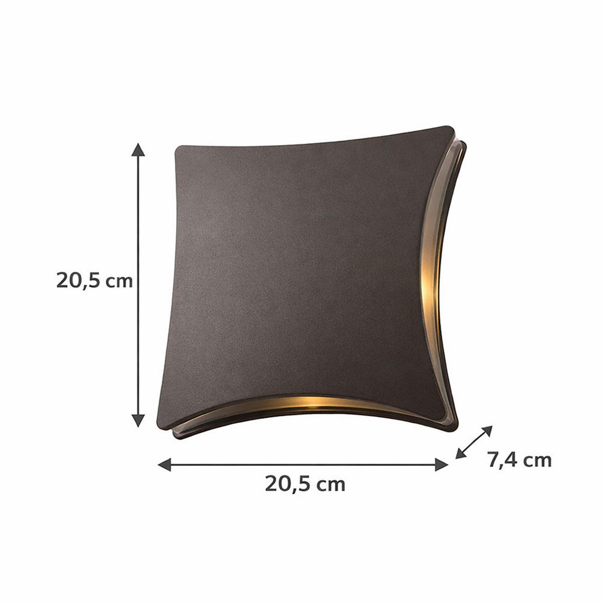 LED AUSSEN-WANDLEUCHTE Aludruckguss Schwarz - Schwarz, Metall (20.5/20.5/7.4cm)