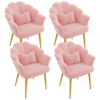 ARMLEHNSTUHL-SET 4 Stück, Blütenblatt-Design, DE-42136, Rosa - Pink, Holzwerkstoff (65.5/85/64cm) - ComfortXL