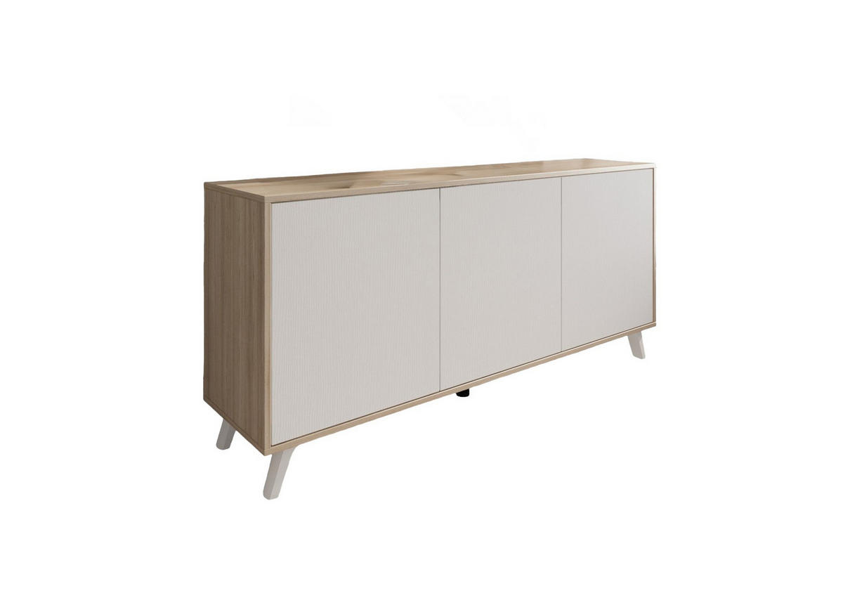 KOMMODE Eiche, Weiß 39.6/153.9/72 cm - Weiß, Holzwerkstoff (153.9/72/39.6cm) - DMORA