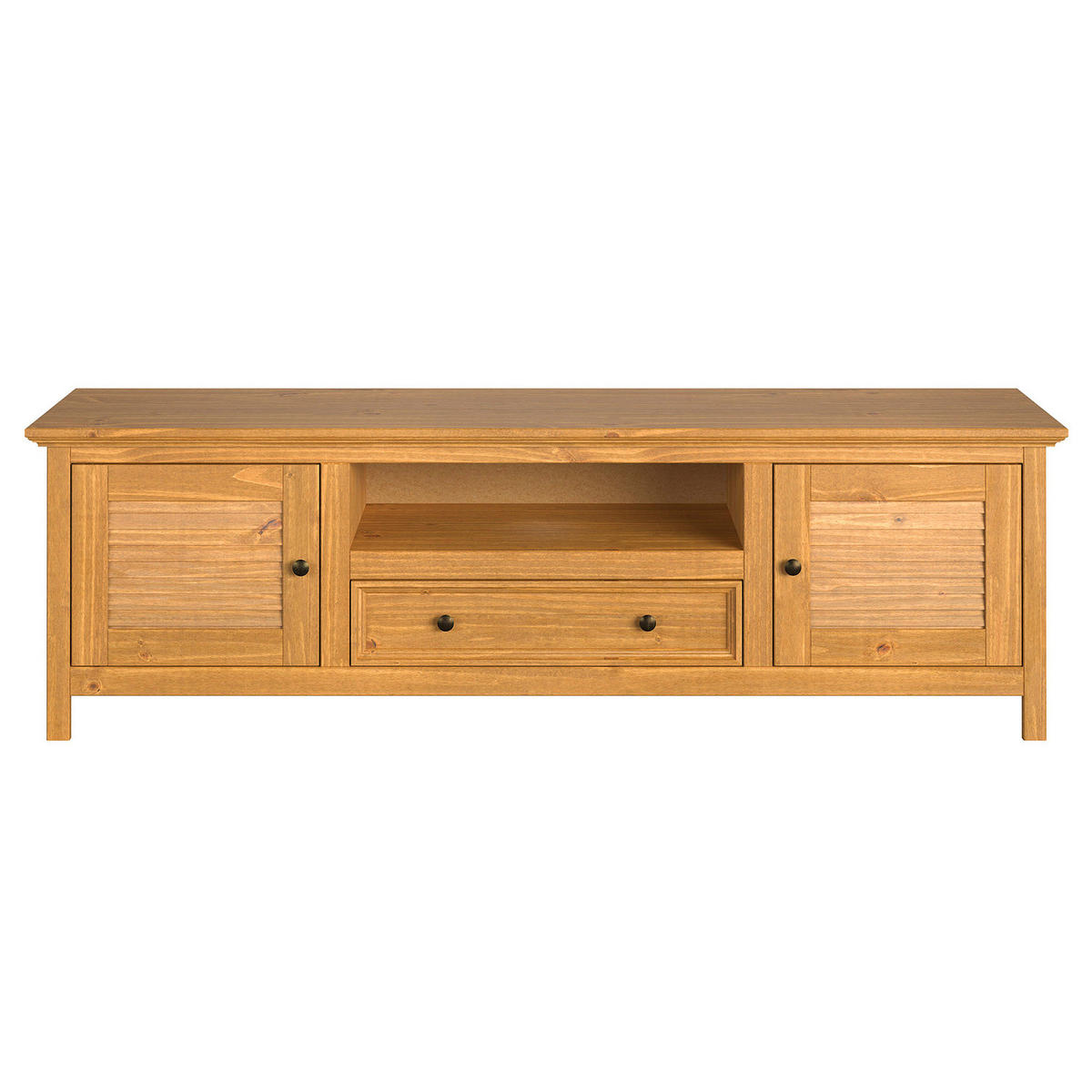 MASSIVES TV-LOWBOARD - Kiefer massiv - 180 cm - Braun/Kieferfarben, Holz/Metall (180/55/42cm) - home24