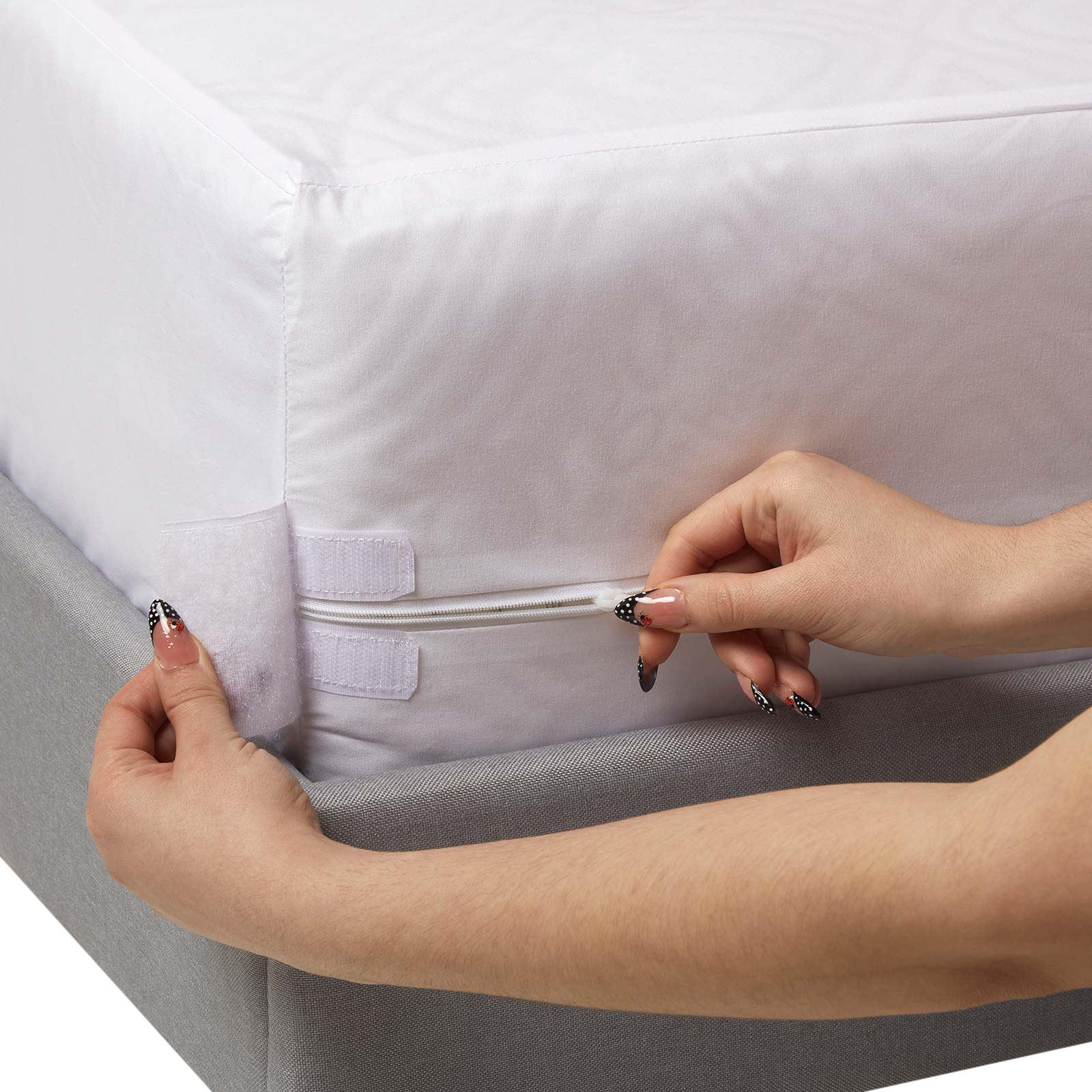 MATRATZENSCHONER wasserdicht extra hoch mit Reißverschluss 150/200 cm - Weiß, Textil - Homescapes