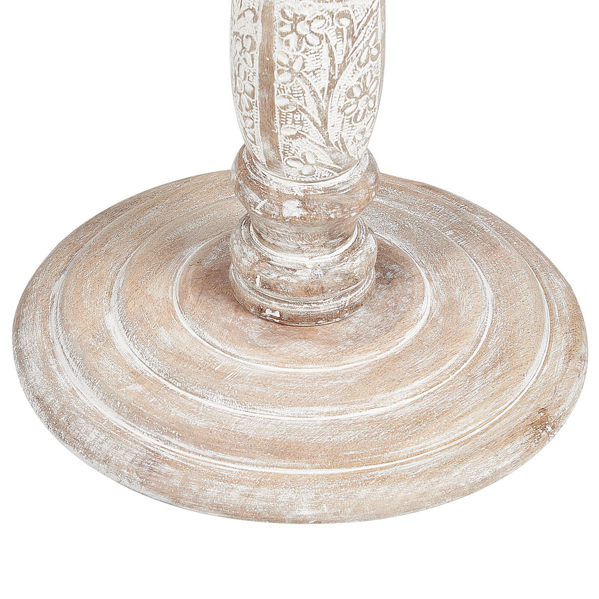 BEISTELLTISCH Mango Holz hellbraun/cremeweiß rund 45 cm Jambia - Hellbraun/Weiß, Holz (45/45/43cm) - Beliani