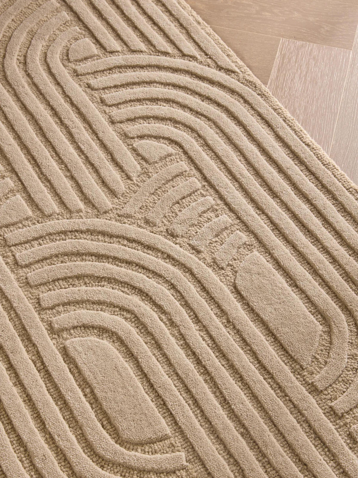 WOLLTEPPICH-LÄUFER Nuria Beige 70x200 cm - Beige, Textil (70/200cm) - benuta Pure
