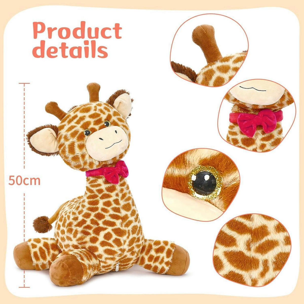 STOFFTIER Giraffe mit 4 Babys 50 cm - Multicolor, Textil (20/55cm)