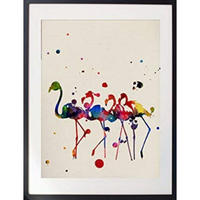 POSTER Flamingos Aquarell A4 Rahmenlos - Klar, Papier (29.7/5/21cm) - Nacnic