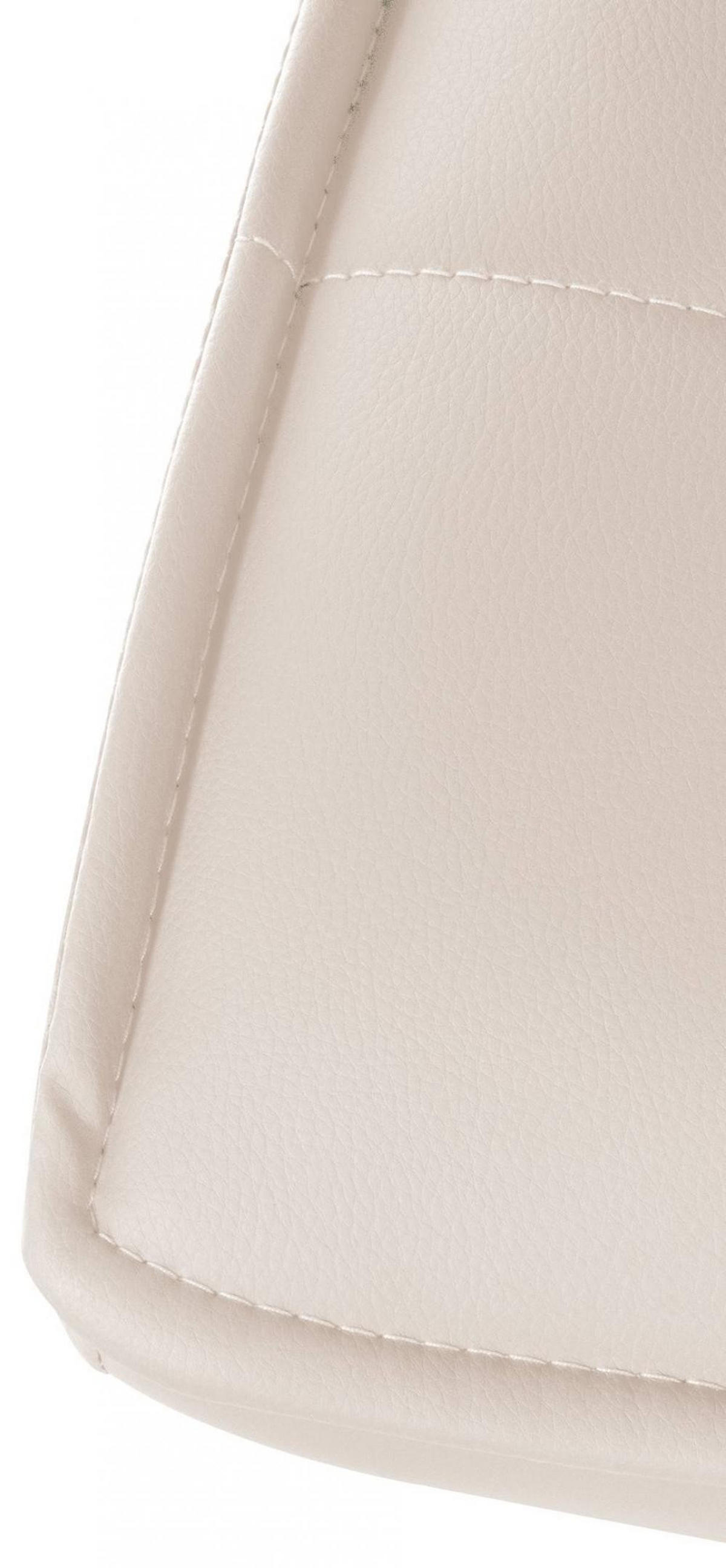 BARHOCKER Lederlook creme - Chromfarben/Creme, Textil/Metall (45/112/54cm) - CLP