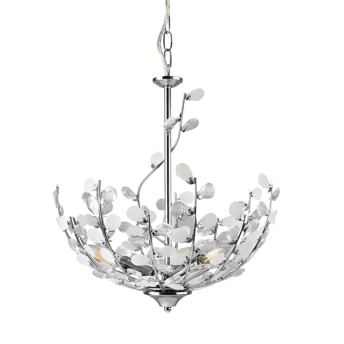 HÄNGELEUCHTE Ampthill - Chromfarben, Kunststoff/Metall (37/37/124cm) - lux.pro