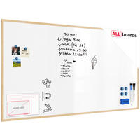 MAGNETISCHES Whiteboard mit Naturholzrahmen 180x100cm - Weiß, Metall (180/100/1.8cm) - ALLboards