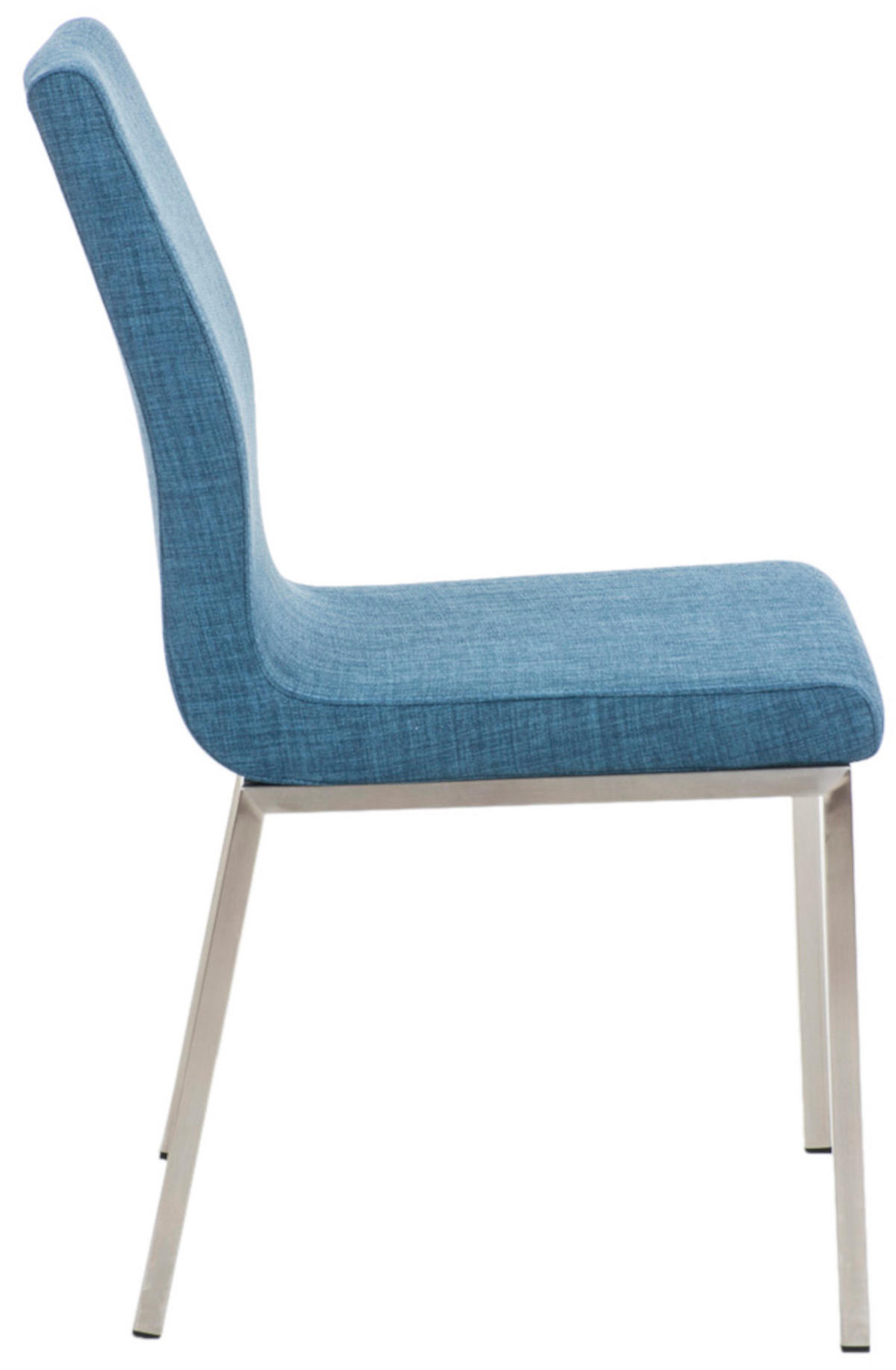 STUHL 2er Set Stoff blau - Blau/Edelstahlfarben, Textil/Metall (40/88/50cm) - CLP