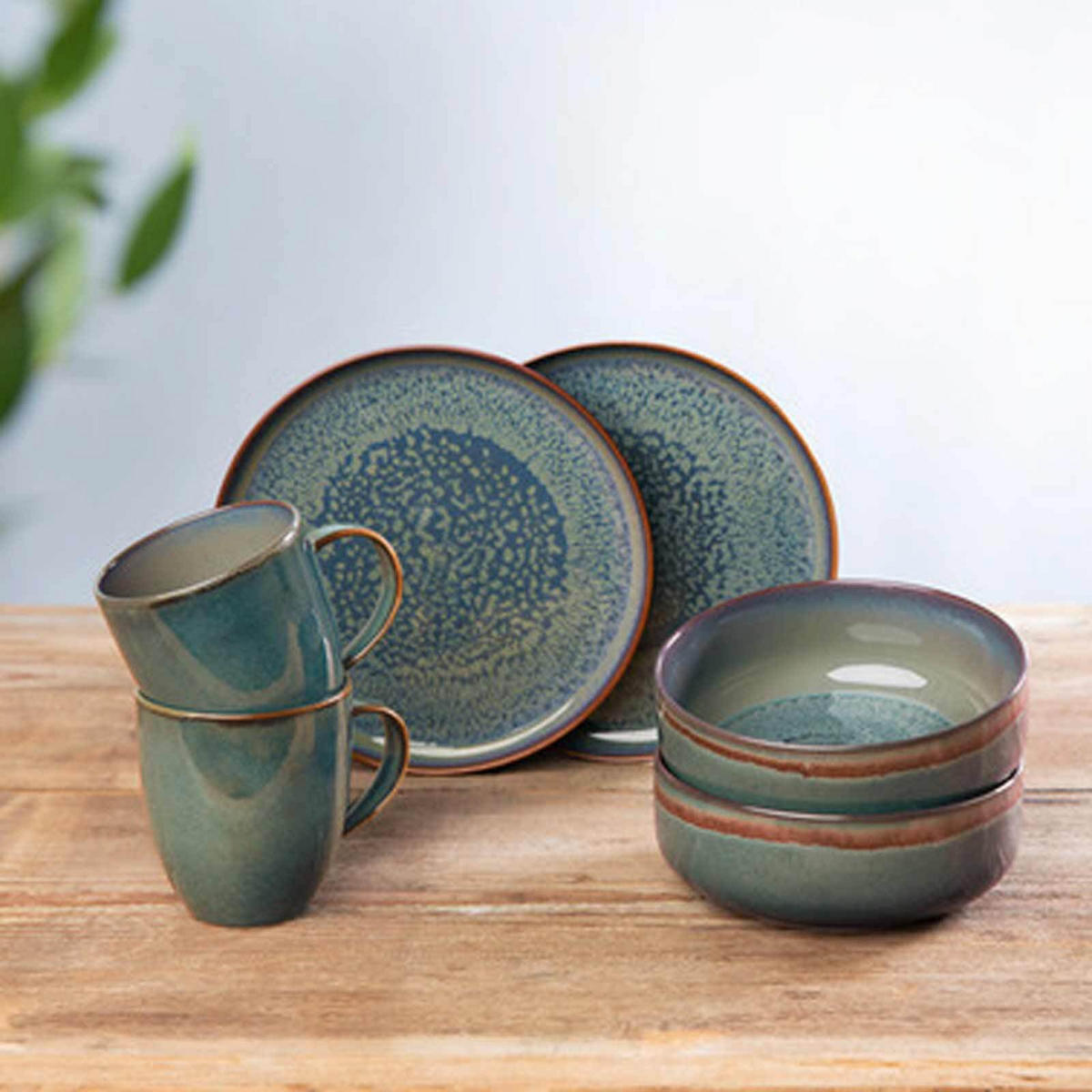 FRÜHSTÜCKS-SET Crafted Breeze blau-grau 6er Set - Blaugrau, Keramik (1/1/1cm) - like.Villeroy & Boch