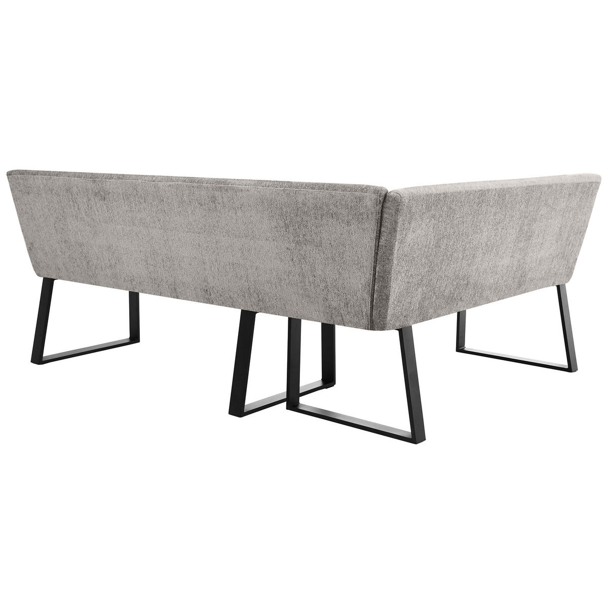 ECKBANK Velto 203x162 cm, mit Metallbeinen, Raven-Stoff, Cappuccino - Schwarz/Cappuccino, Metall (203/162cm) - Beautysofa