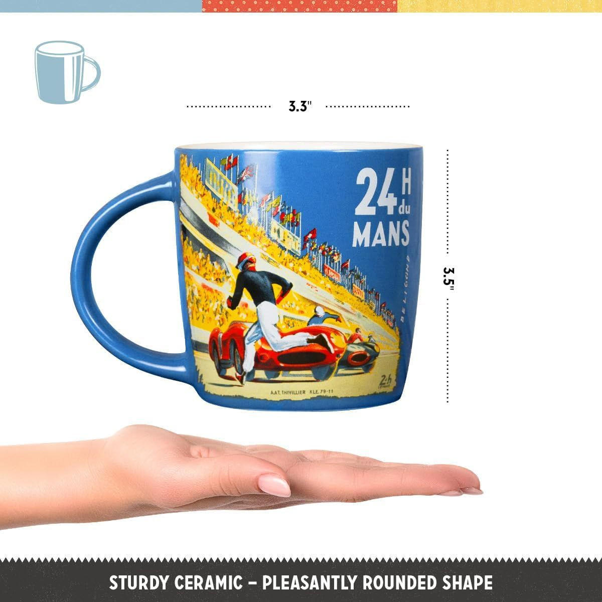 KAFFEETASSE 330 ml 24h Le Mans Racing Poster Blue - Multicolor, Keramik (0.33L) - Nostalgic-Art