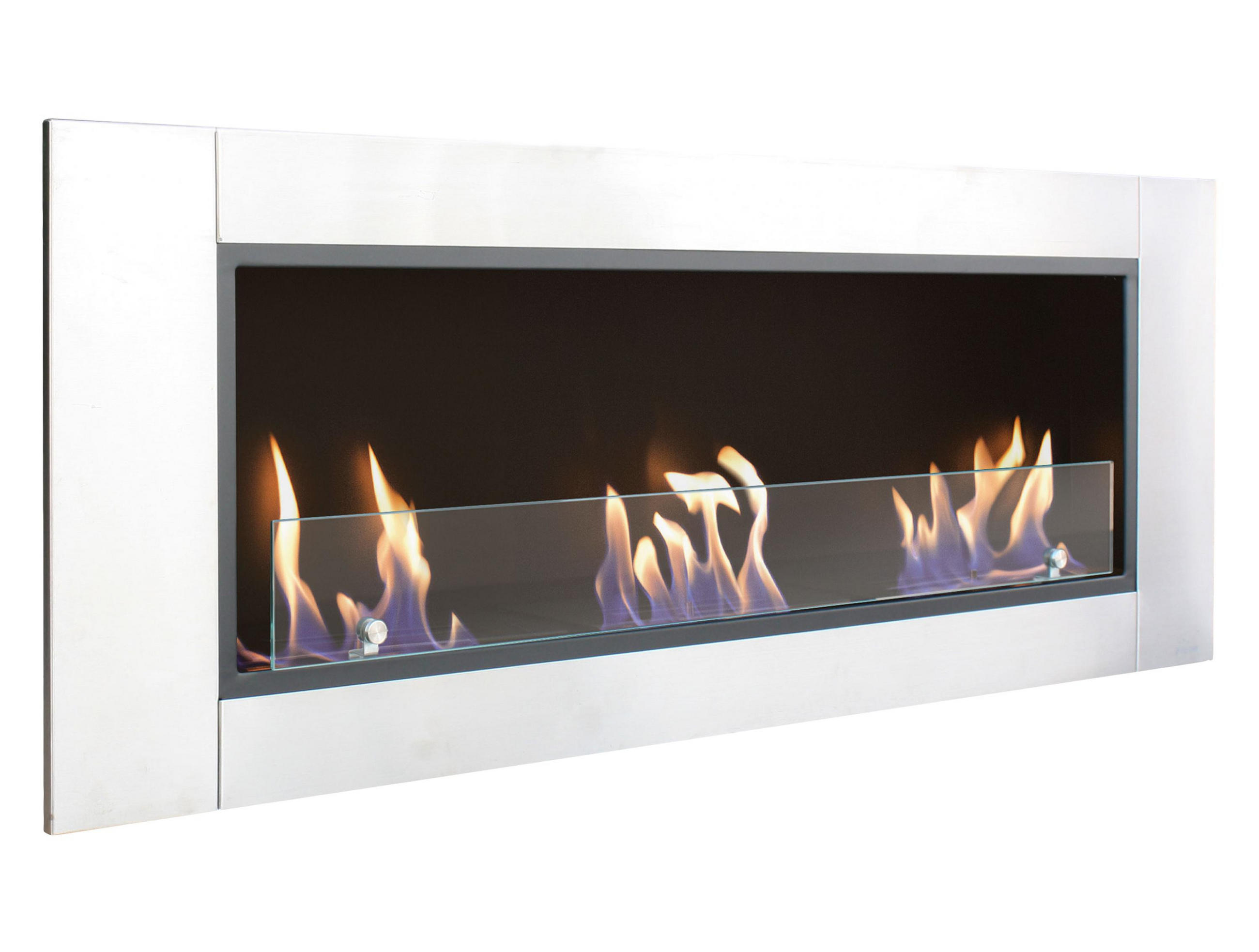 BIOETHANOL-KAMIN Grau Wandmodell inklusive 3.6 L Brennblock - Grau, Metall (150/54/19cm) - Purline