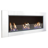BIOETHANOL-KAMIN Grau Wandmodell inklusive 3.6 L Brennblock - Grau, Metall (150/54/19cm) - Purline