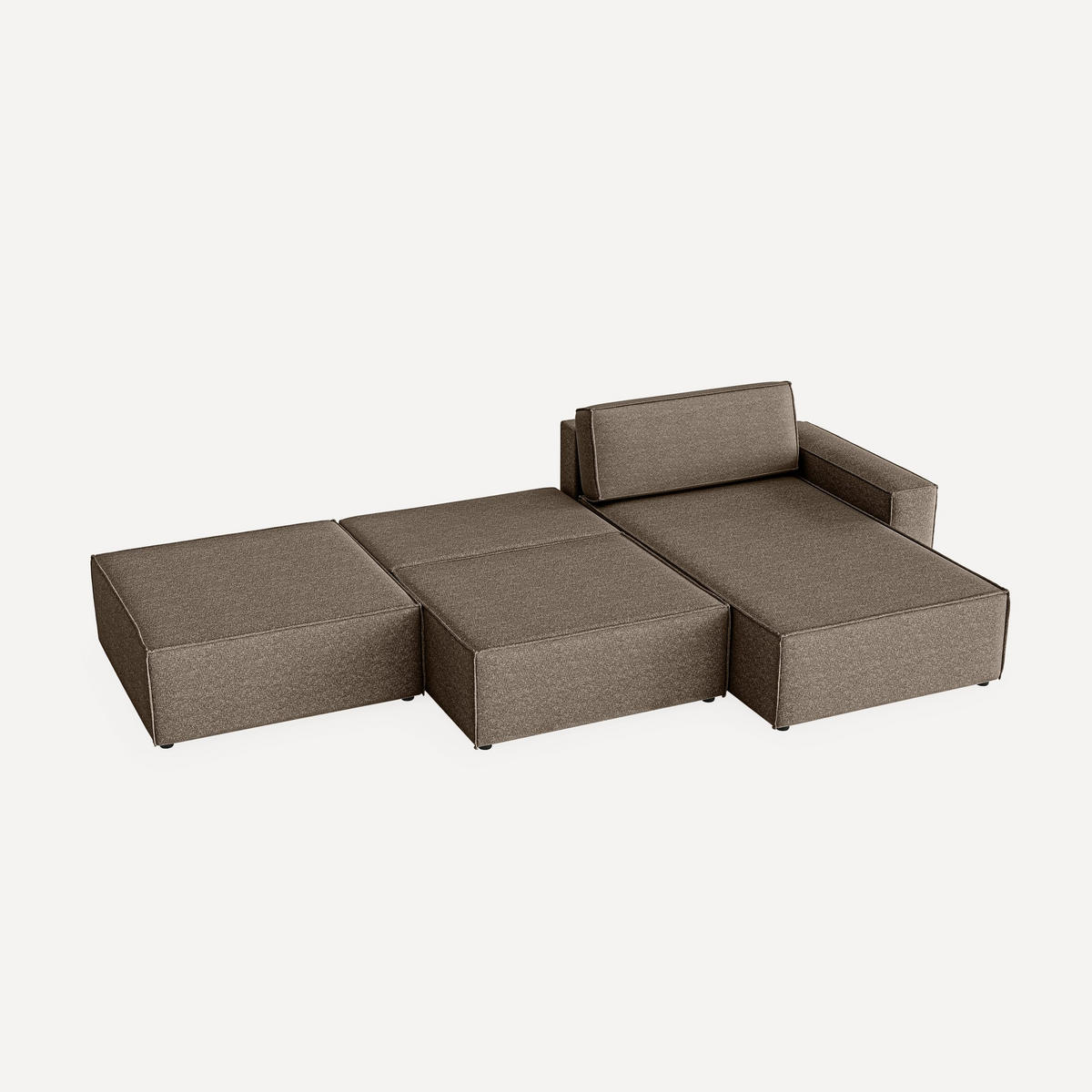 ECKSOFA Lummo Re mit Schlaffunktion, Braun - Braun, Textil (323/185cm) - Fedve