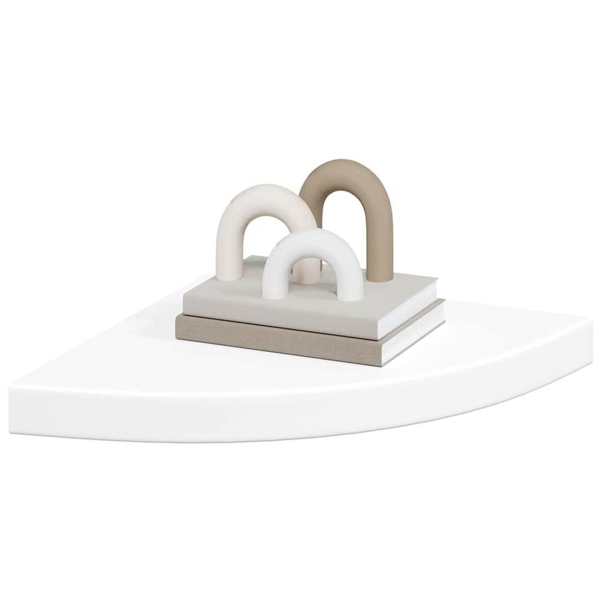 SCHWEBENDES Eckregal Weiss 35/35/3,8 Cm Mdf - Weiß, Holzwerkstoff (35/3.8/35cm) - vidaXL