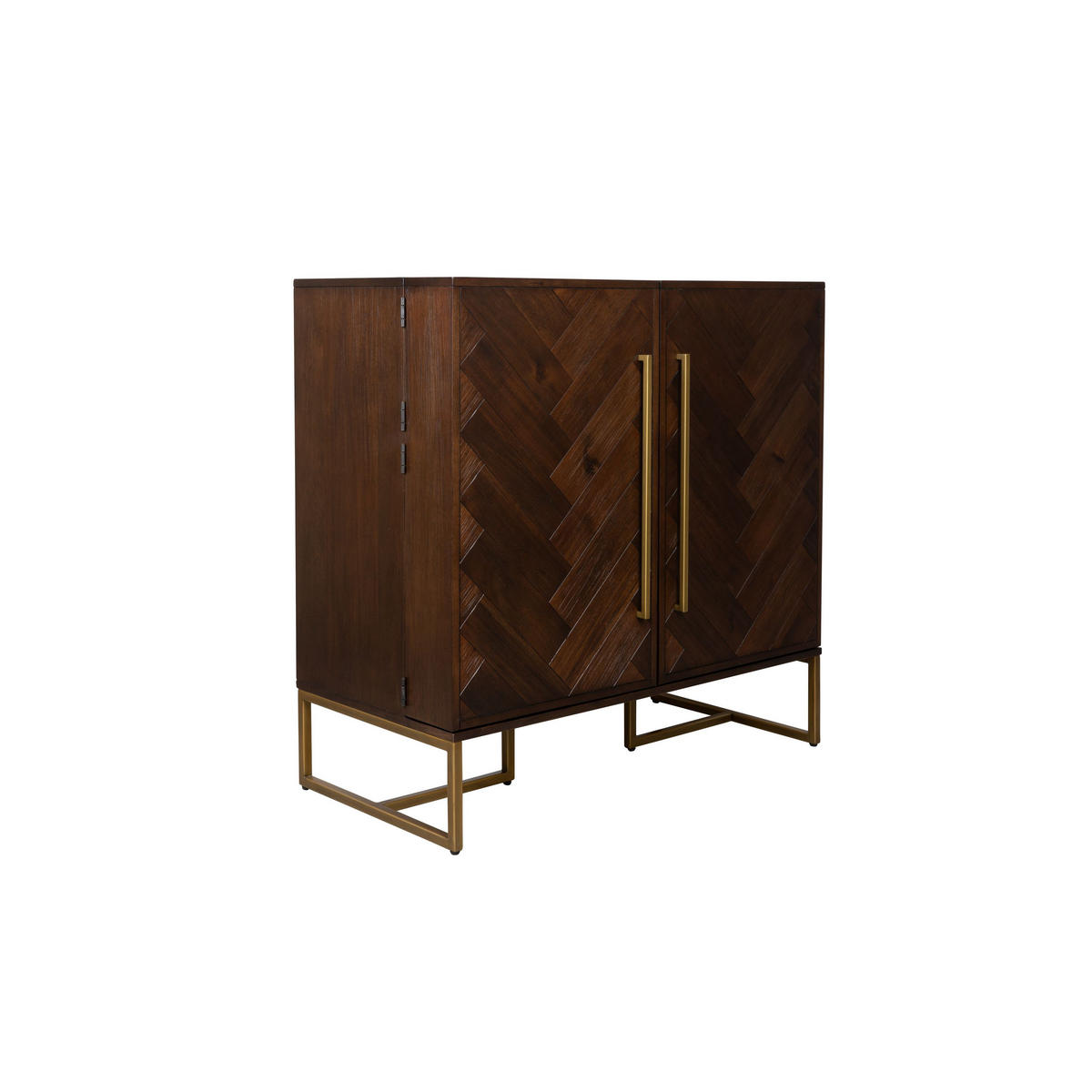 WEINSCHRANK Class Akazienholz Dunkelbraun - Braun, Holz (100/100/50cm) - Dutchbone