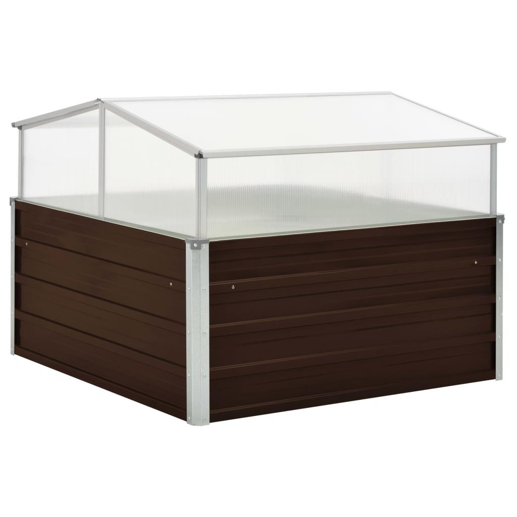GEWÄCHSHAUS Braun 100 x 100 x 85 cm - Braun, Metall (100/85/100cm)