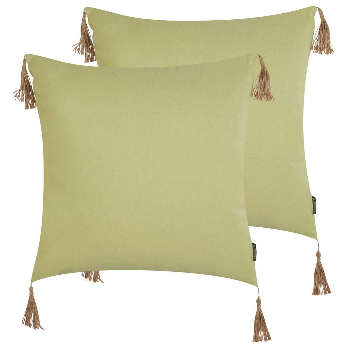 DEKOKISSEN 2er-Set Grün 45/45 cm Chmistar - Braun/Grün, Textil (45/45cm) - Beliani