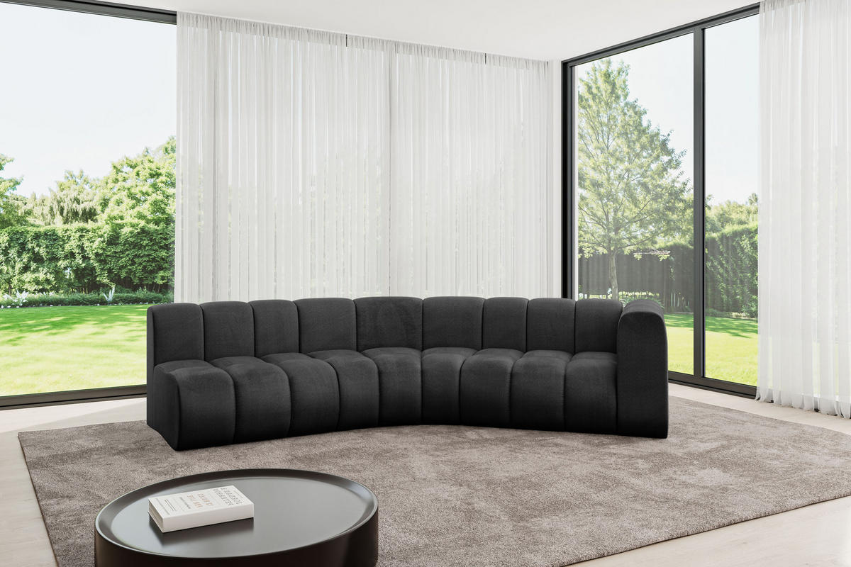 ECKSOFA modulares Sofa Karex-L1 - 308x194x70 cm Schwarz - Schwarz, Holzwerkstoff/Textil (308/194cm) - ALTDECOR