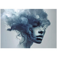 FOTOTAPETE Frau Abstrakt Blau 250x175 cm - Multicolor, Papier (250/175cm) - Wallarena