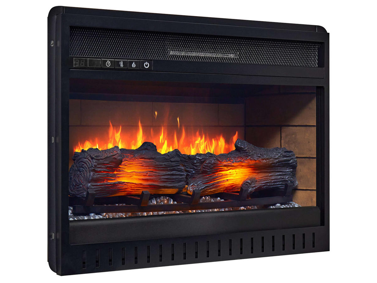 EINBAU-ELEKTROKAMINEINSATZ AF22 – Breite ≈ 60 cm, 3D-Flammeneffekt, LED-Beleuchtung, Heizfunktion - Schwarz, Glas/Metall (61.1/45/20.3cm) - ArtiFlame