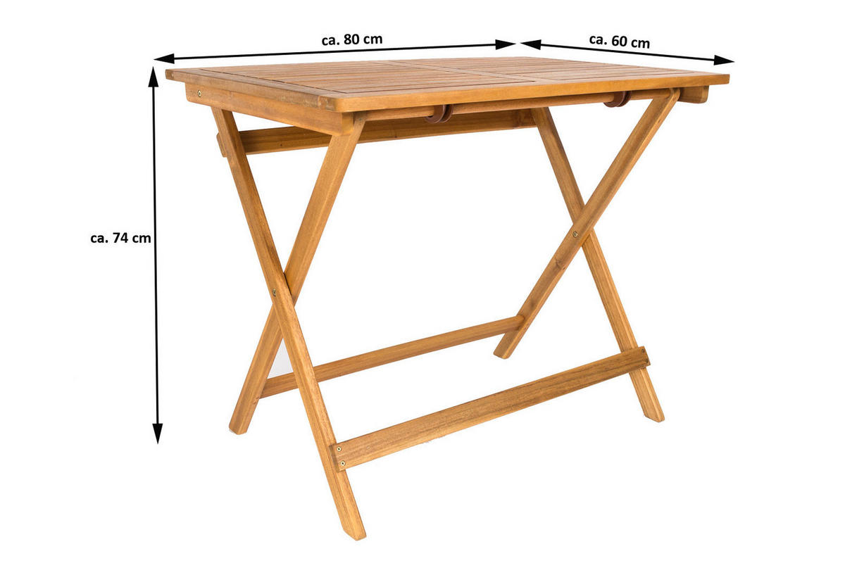 GARTENTISCH SKARA - Beige, Holz (60/80/74cm) - SAM