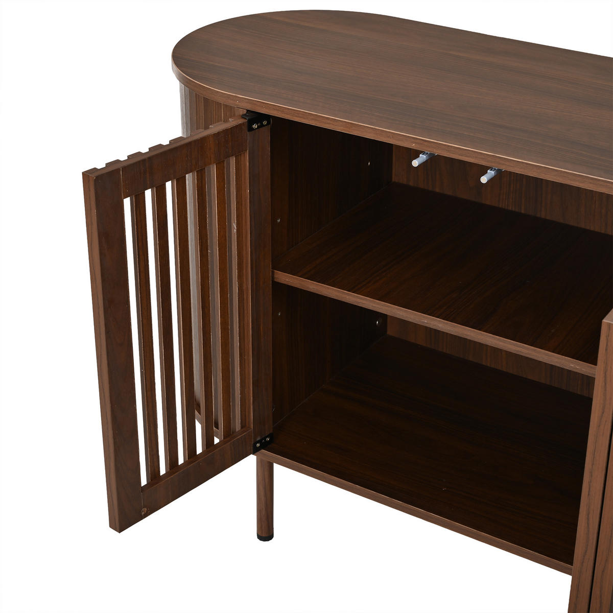 SIDEBOARD 160x40x70cm Walnuss mit 4 Schiebetüren - Walnussfarben, Holzwerkstoff (160/70/40cm) - FLIEKS