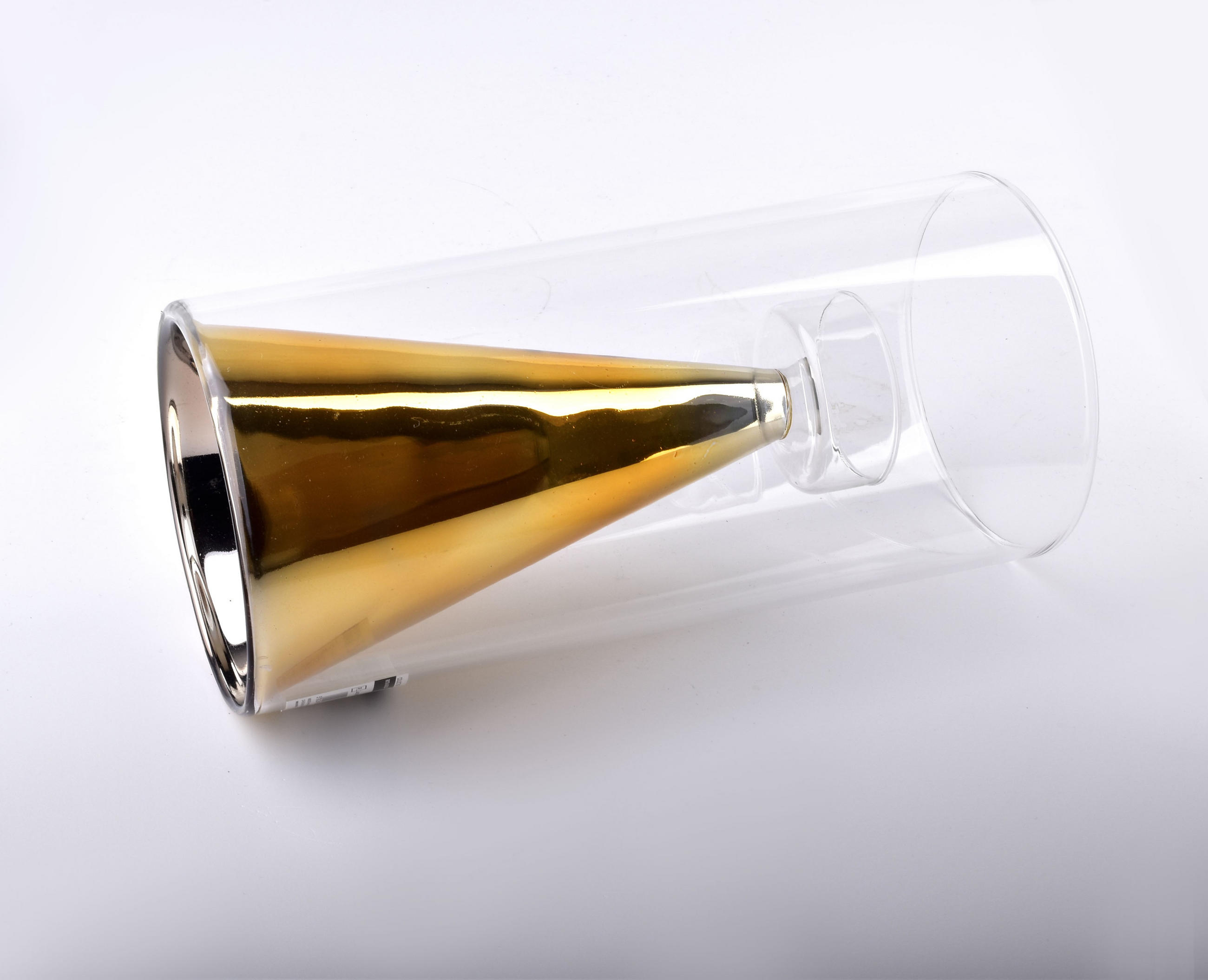 KERZENHALTER Rita Gold 12/12/25 cm Glas - Goldfarben, Glas (12/25/12cm) - Mondex