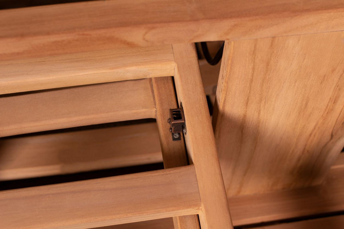 STRANDKORB Komplettset: Ammersee Teak Bullauge - PE shell - Modell 594 - Rot/Grau, Holz/Kunststoff (125/165/80cm) - bene living