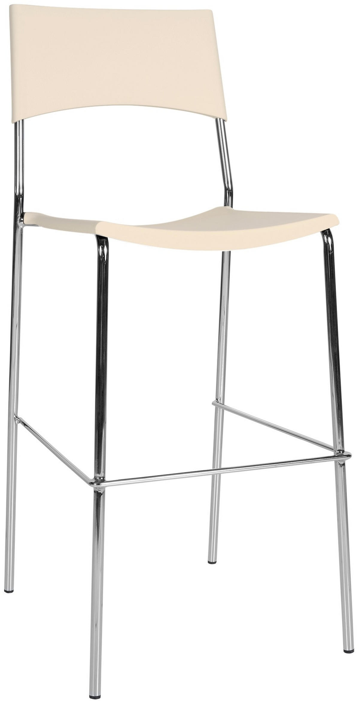 BARHOCKER Metall creme - Chromfarben/Creme, Metall (43/114/41cm) - CLP