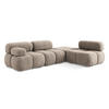 ECKSOFA Rechts Chenille Stoff Beige - Beige/Schwarz, Kunststoff/Textil (285/190cm) - LaMiaSofa