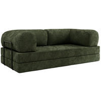 TROJMIESTNA POHOVKA ORSETTO - Tmavozelená Hladká ženilka - čierna/tmavozelená, kov/textil (200/70/100cm) - MKS