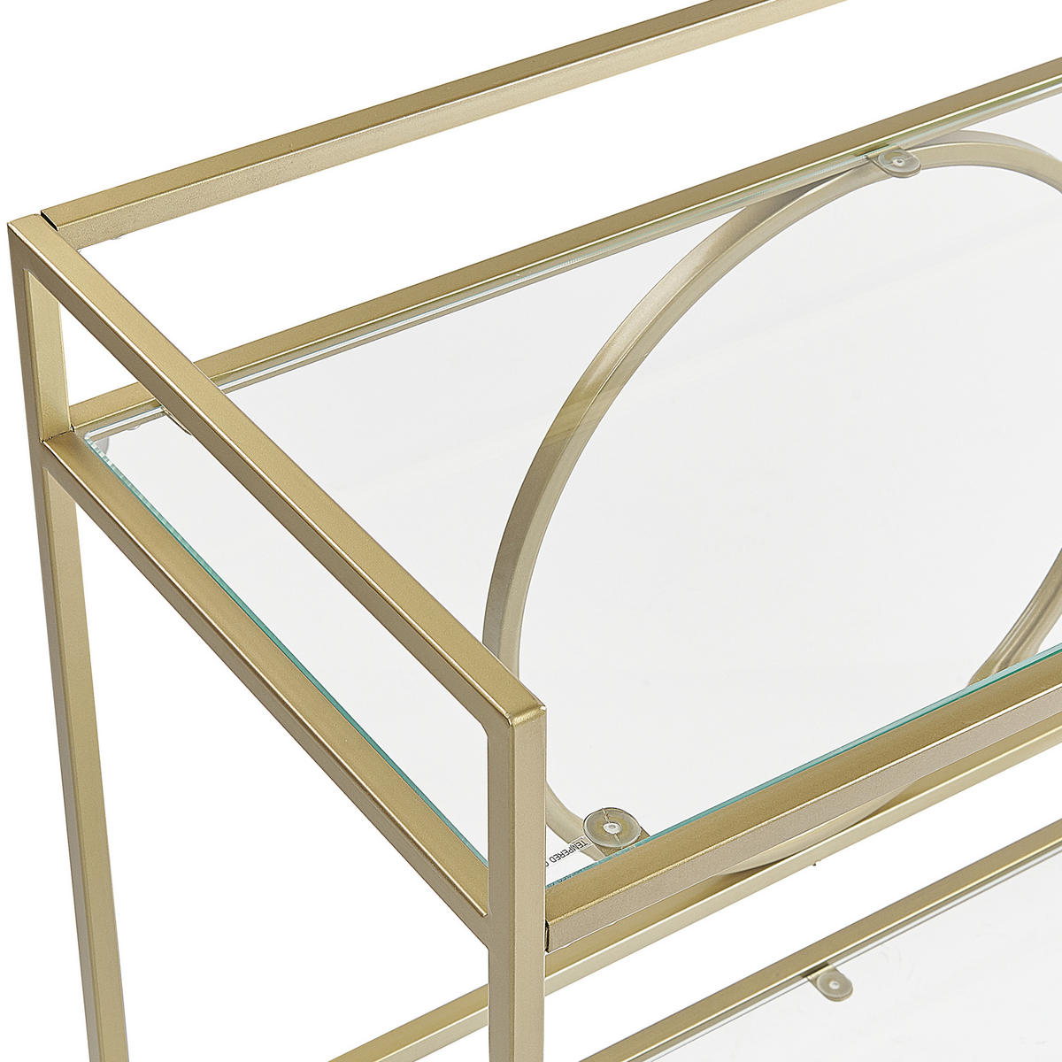 SERVIERWAGEN Gold Kerry - Transparent/Goldfarben, Metall (35/81/90cm) - Beliani