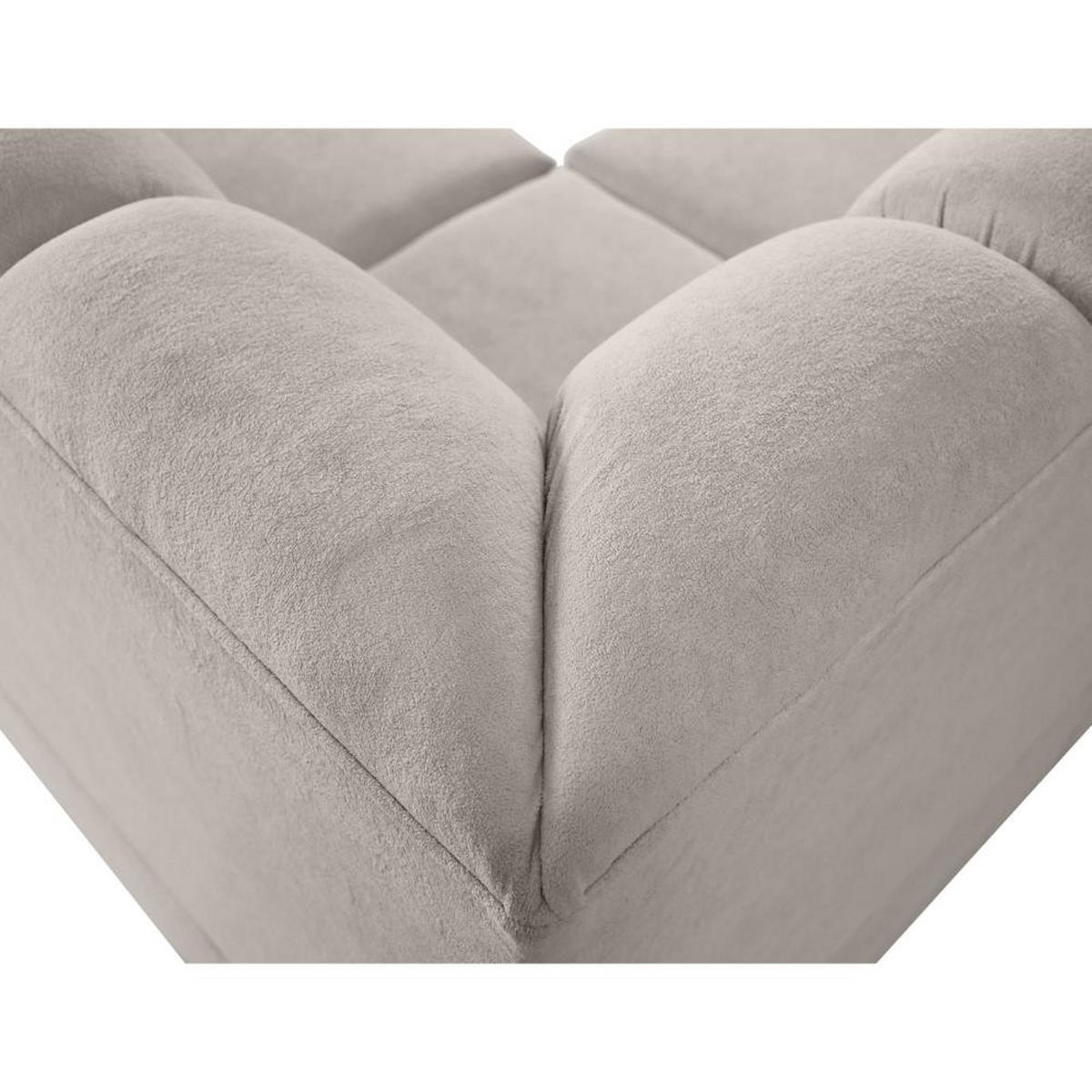 ECKSCHLAFSOFA Zoja links beige - Beige/Schwarz, Textil (261/193cm) - Beautysofa