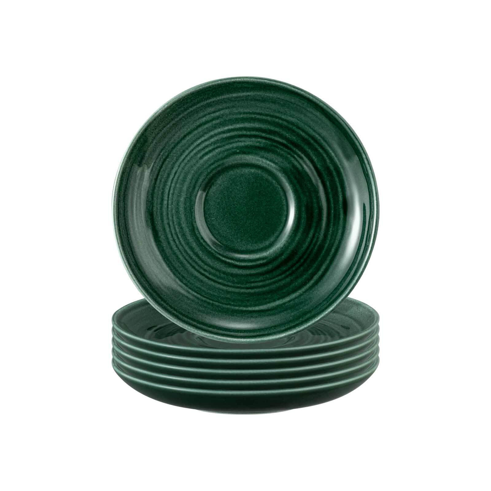 TEEUNTERTASSEN Terra Moosgrün ø 13,5 cm 6er Set - Grün, Keramik (13.5cm) - Seltmann Weiden