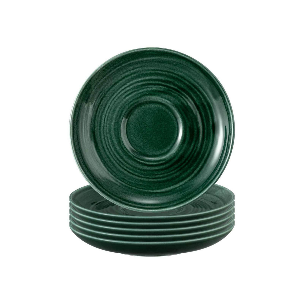 TEEUNTERTASSEN Terra Moosgrün ø 13,5 cm 6er Set - Grün, Keramik (13.5cm) - Seltmann Weiden
