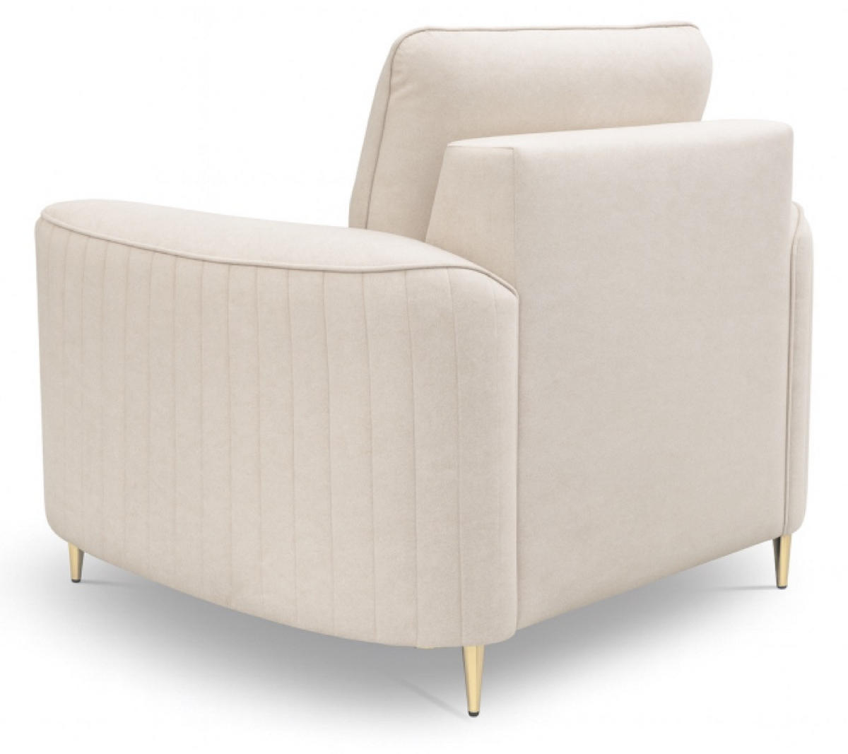 SESSEL Creme Loren Gepolstert Mit Goldenen Beinen - Ecru, Textil (100/85/94cm) - Sepro Meble