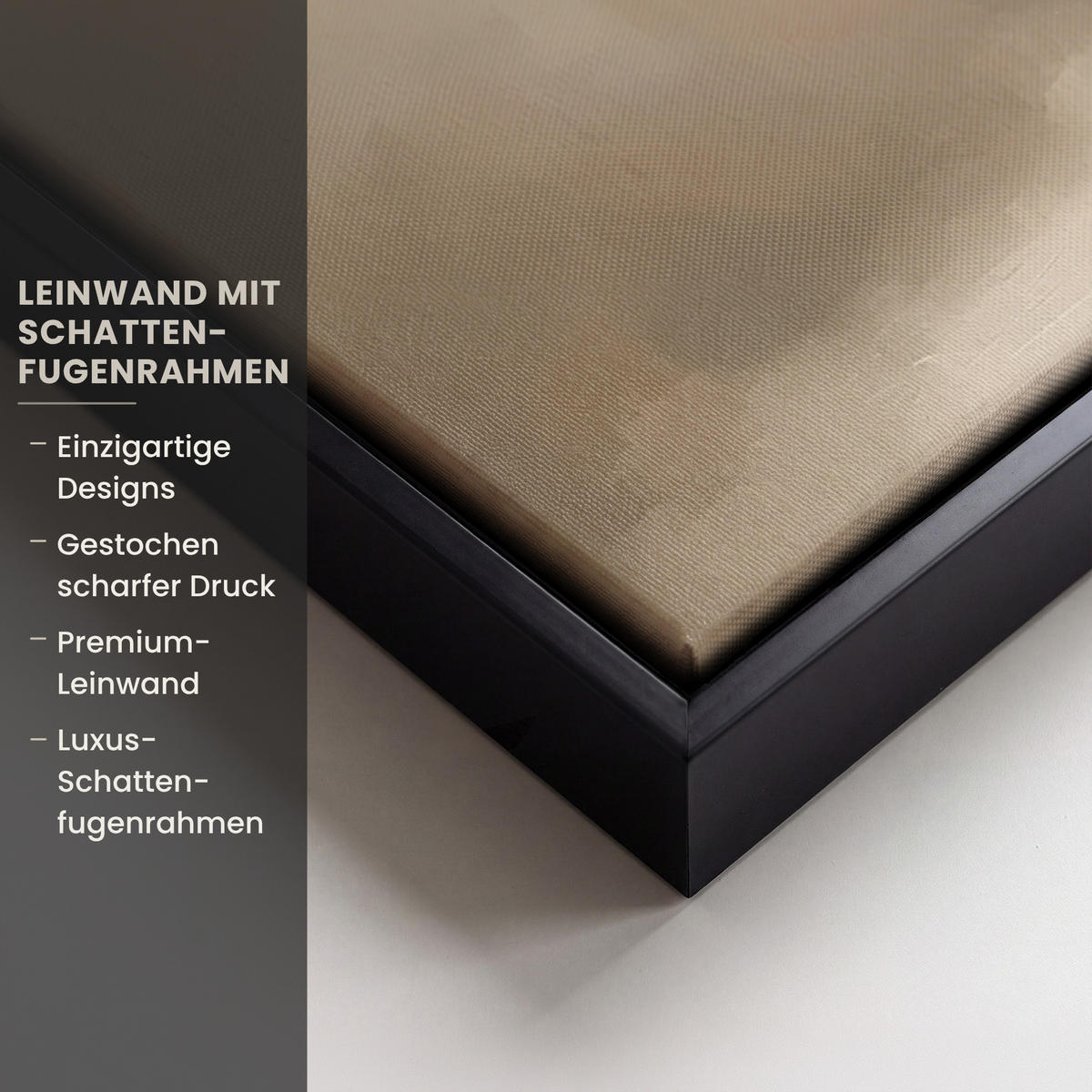LEINWAND Bilder mit Rahmen - Weihnachten - Weihnachtsbaum - Schnee - Kunst - 70x50 - Champagner, Textil (70/50cm) - MuchoWow