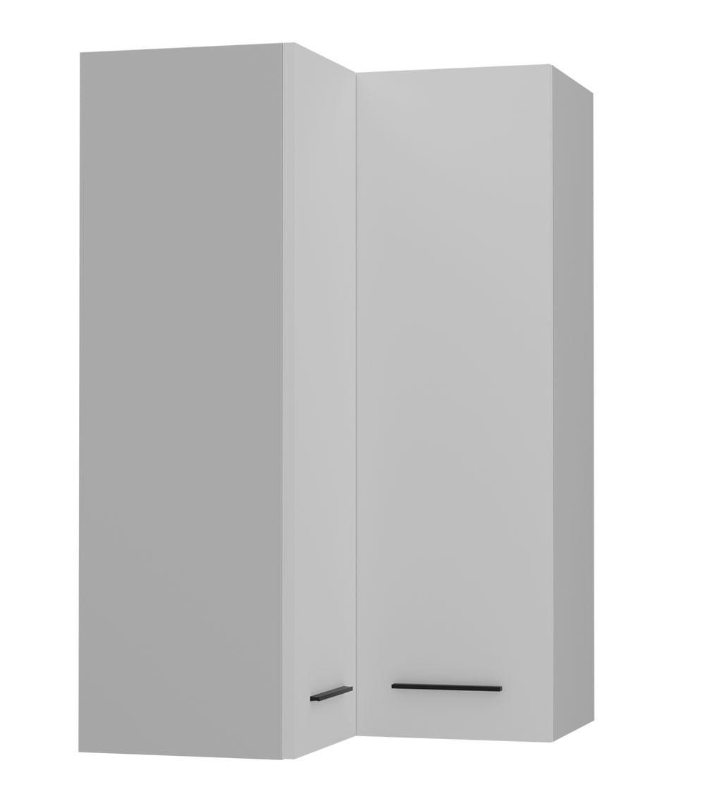 ECKHÄNGESCHRANK Bonn W14/60 grau / weiß matt 60 / 60 / 96cm - Weiß/Grau, Holz/Holzwerkstoff (60/96/60cm) - Feldmann-Wohnen