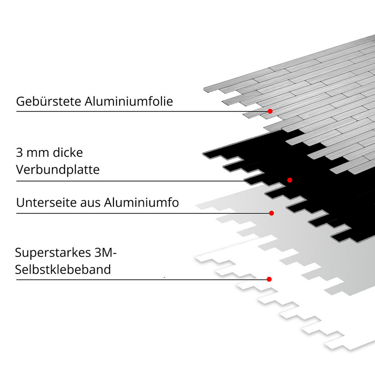 FLIESENAUFKLEBER 1 Stück 29,8 x 30,2 cm Selbstklebende Fliesen - Cocco Argento - Graphitfarben/Grau, Kunststoff (30.2/0.4/29.8cm) - Mazovia